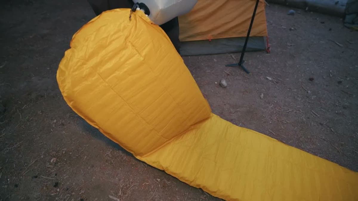 Ultralight Gear Inflatable Insulated Sleeping Pad, still from the video