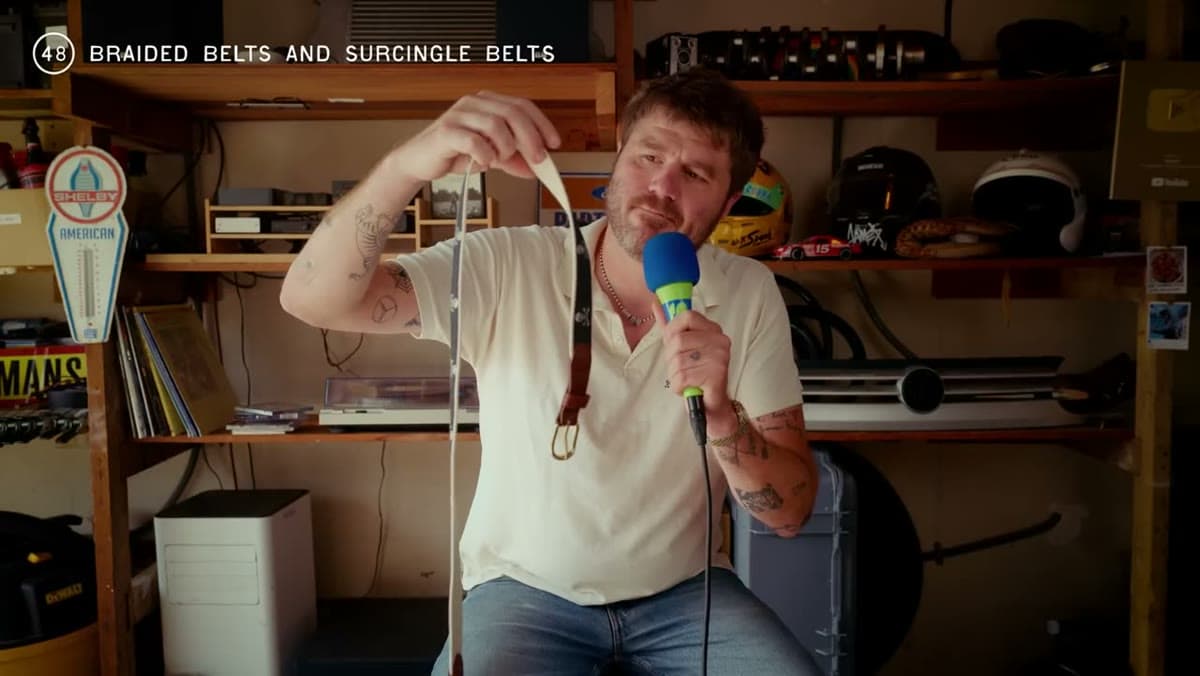 J. Press Surcingle Belt, still from the video
