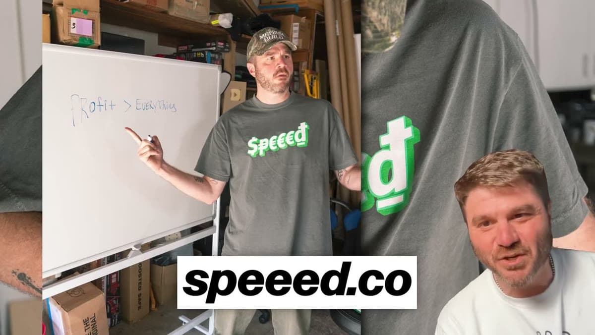 Speeed International Currency T-Shirt, still from the video